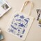 Wrapables Zippered Canvas Tote Bag, Reusable Grocery Shopping Bag, Marine Animals